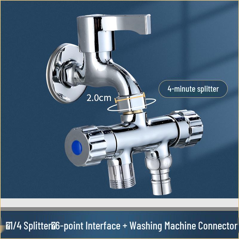 Dual Outlet Faucet Splitter - Two-Way Connector for Washing Machine Inlet Hose