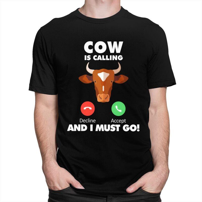 My Cow Is Calling T Shirt Men Women Animals Lover Tshirts Streetwear Casual Graphic Tee Tops Loose Oversized Clothes