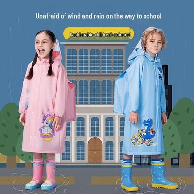 Poncho Impermeabile a Copertura Totale per Bambini, per la Scuola, Età 3-10