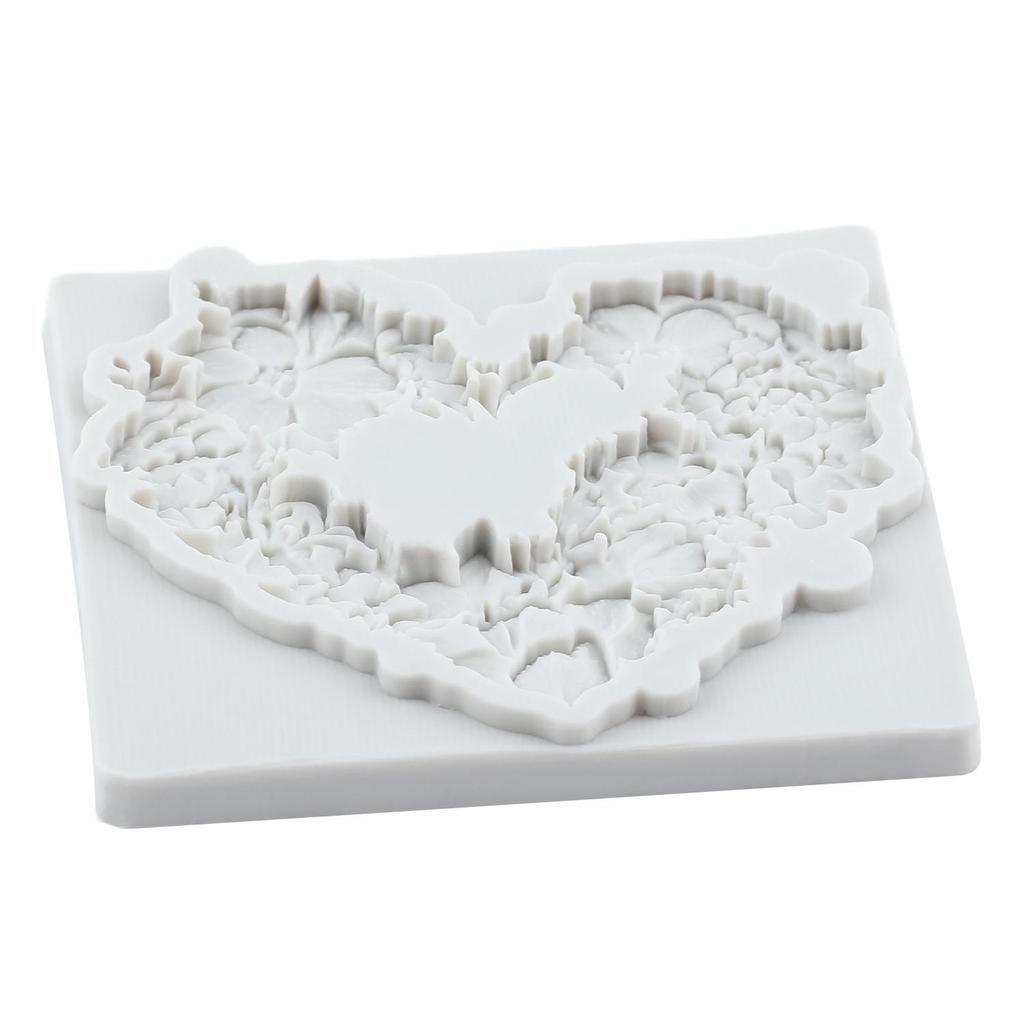 Flower Wreath Silicone Mold Heart Fondant Molds Cake Decorating Tools Cupcake Topper Candy Sugar Craft Gum Paste Polymer Clay