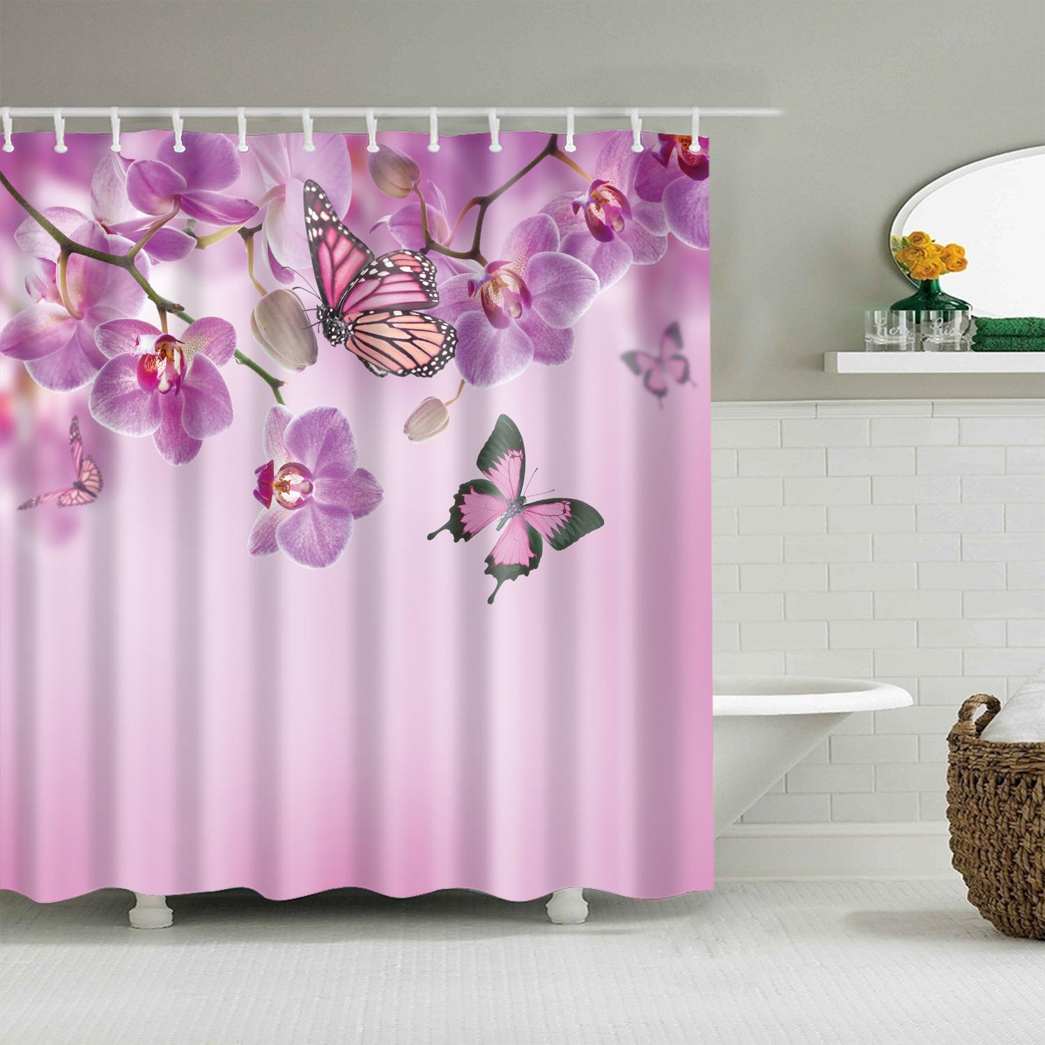 

Natural Floral Shower Curtains Sunflower Water Color Art Modern Waterproof Bathroom Curtains Decor Curtain Sets With Hooks W60H190(CM)-1 Pcs
