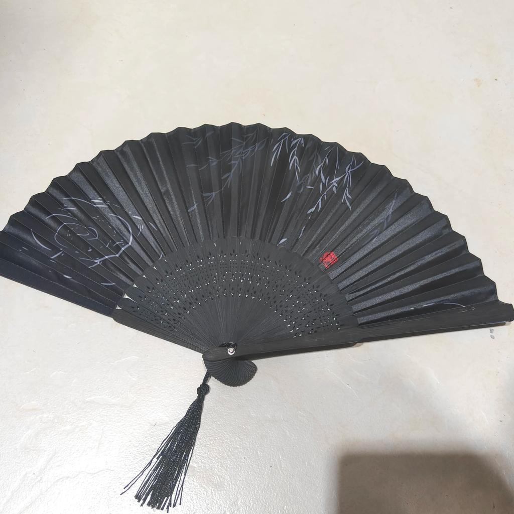 Chinese Style Black Vintage Hand Fan Folding Fan Chinese Dance Party Folding Fan