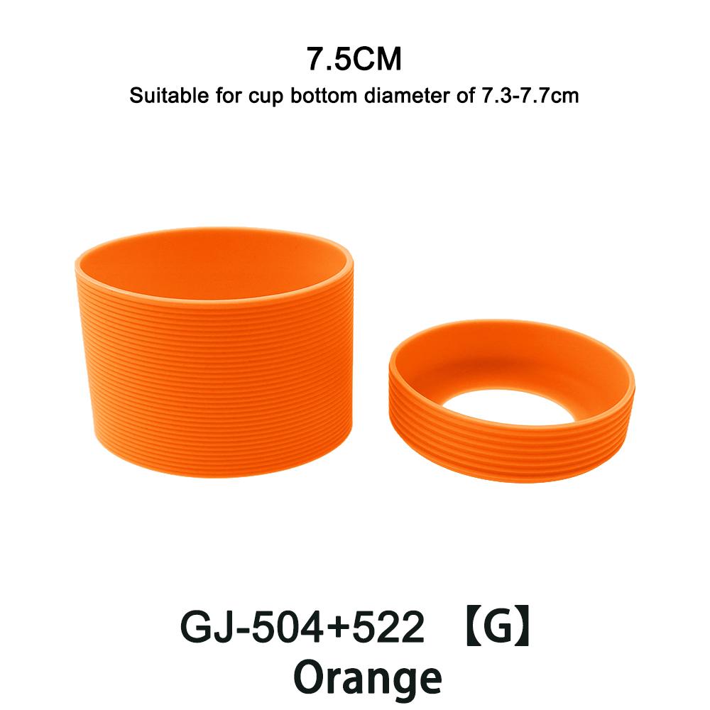 2Pc/Set 7.5cm 15 Colour Threaded Soft Silicone Cup Sleeve And Bottom Suit Heat Insulated Anti Slip Good Toughnes Odorless