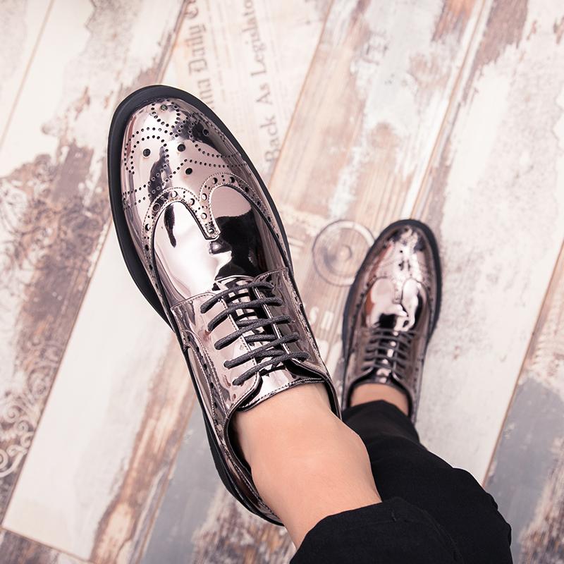 38-46 Herrstorlek Modeabla Retro Brittiska Läderskor Arbetsskor Bröllopsskor Utomhus Casual Läderskor