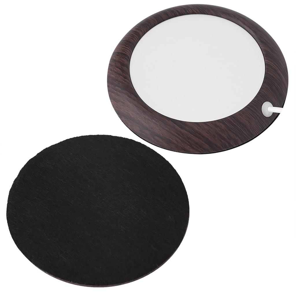USB Cup Warmer Heat Beverage Mug Mat Office Tea Coffee Heater Pad Dark Wood Grain