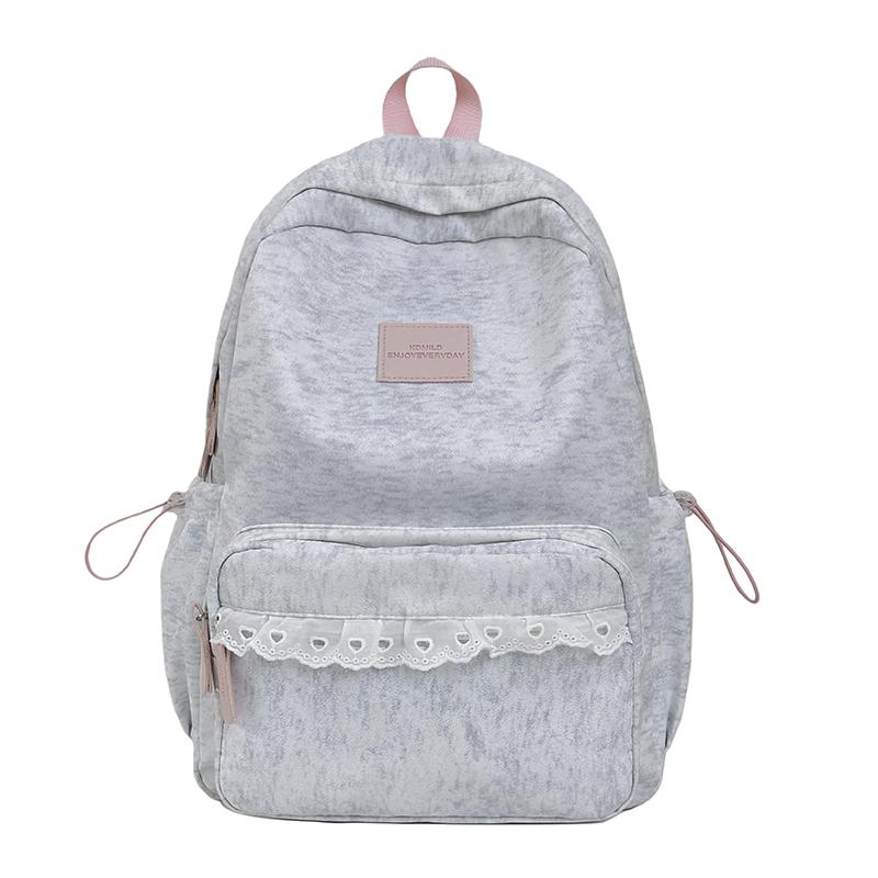 

Women s Lace Backpack Large Capacity Student Schoolbag Small рожевий
