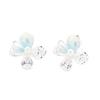 New Japanese and Korean Sweet Blue White Oil Dripping Flower Earrings Temperament Stone Inlaid Exquisite Versatile Ear Clips