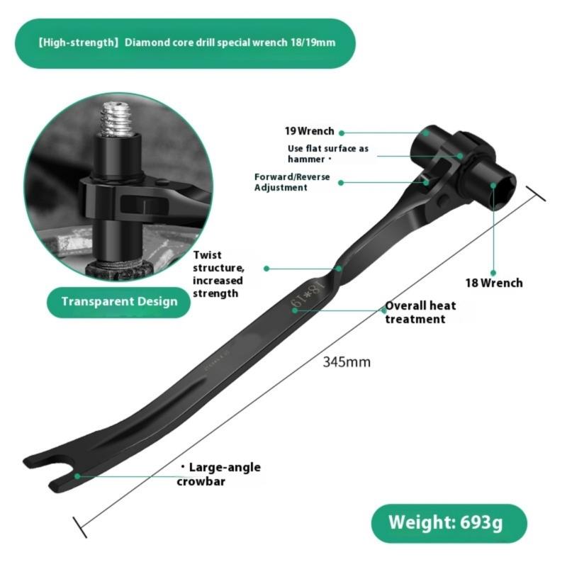 Heavy Duty Alloy Steel Ratchet Wrench Kit Suitable with Water Drills and Bolt Fastening Ergonomic Ratchet Tool