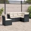 VidaXL Garden Lounge Set 5 Pcs with Cushions Black Braided Resin 3217636