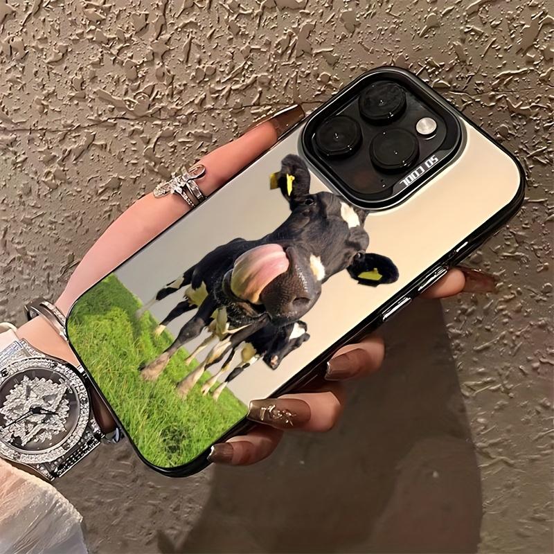Fun Cow Pattern Phone Case Suitable for iPhone 17 16 15 14 13 12 11 Pro/Max/Plus Anti Drop and Anti Shock Back Cover