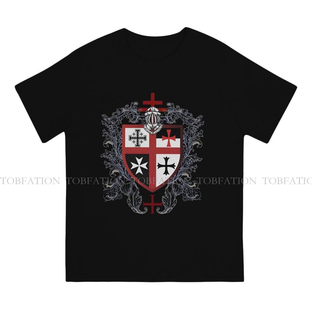 Cross Shield Symbol Medieval Emblem Secret Order TShirt For Male Knights Templar Tops Novelty T Shirt Soft Print  Creative Gift