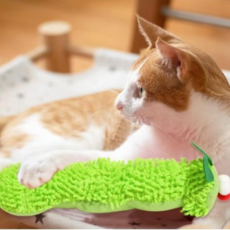 Cat Toy with Gall Caterpillar Stuffed Toy Scratch Bite Resistant Stuffed Catnip Soft Plush Material Molar Cleaning Kitten Toy