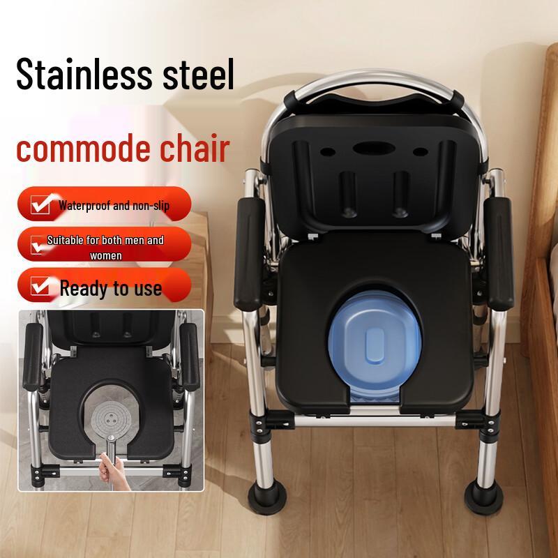 Portable Shower Commode Chair for Elderly & Disabled