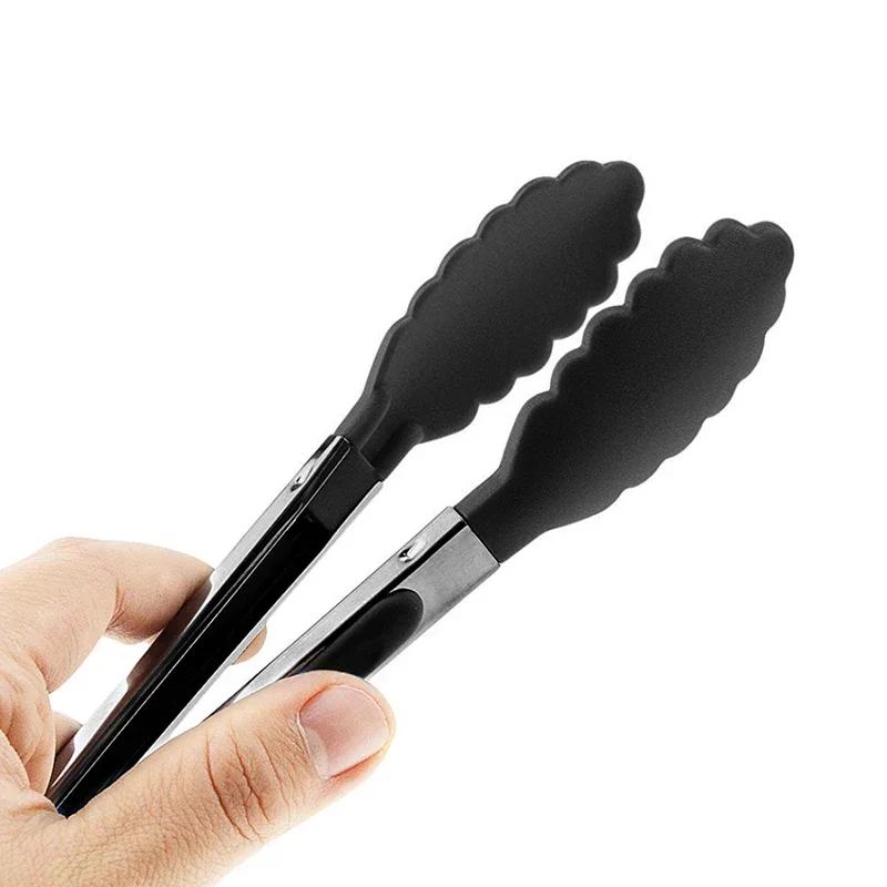 Stainless Steel Silicone Grilling Tong Food Clip High Temperature Resistant Serving Non-Stick for Fried Steak Cooking Clamp Tool