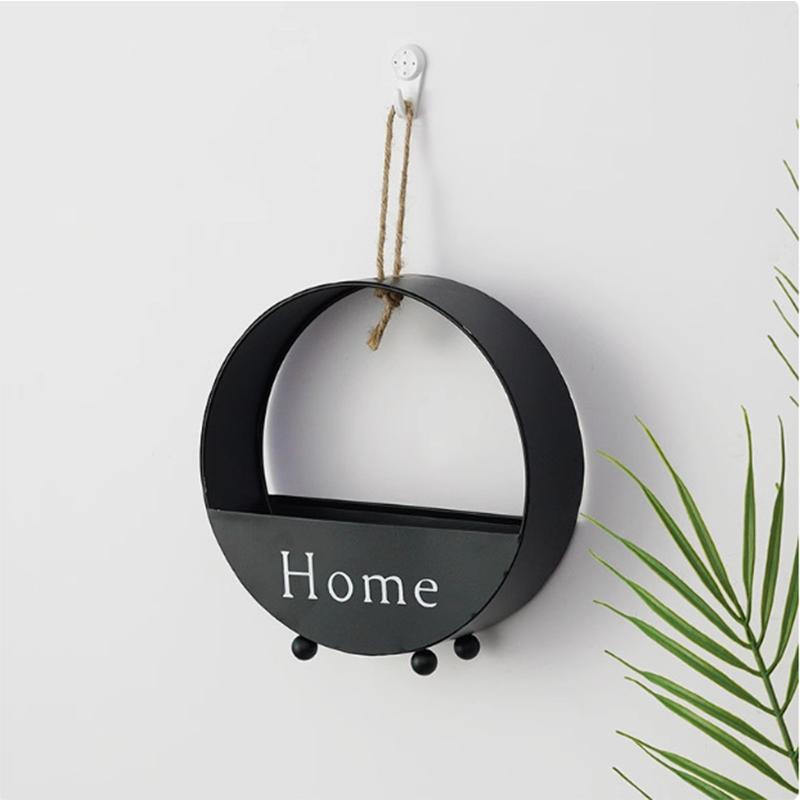 1PC Storage Rack Decorative Wall Mounted Hung Iron Modernity Elegant Living Room Stable Structure Functional Simple Artistic
