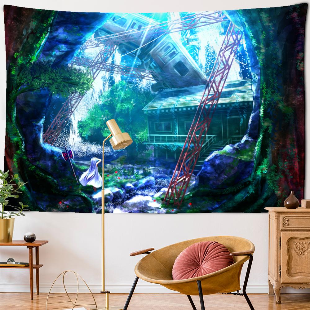 Science Fiction Oil Painting Tapestry Wall Hanging Bohemian Cartoon Hippie Psychedelic Carpet Art Room Home Decor