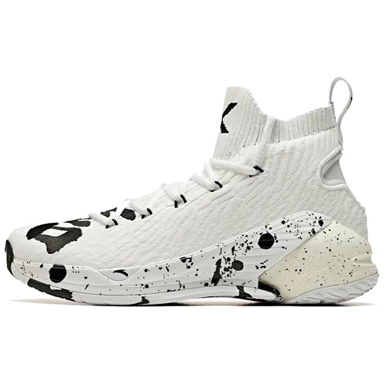 Anta KT4 Comfortable Cushioning Slip Resistant Abrasion Resistant High Top Basketball Shoes Men's White Black 11941104S-1