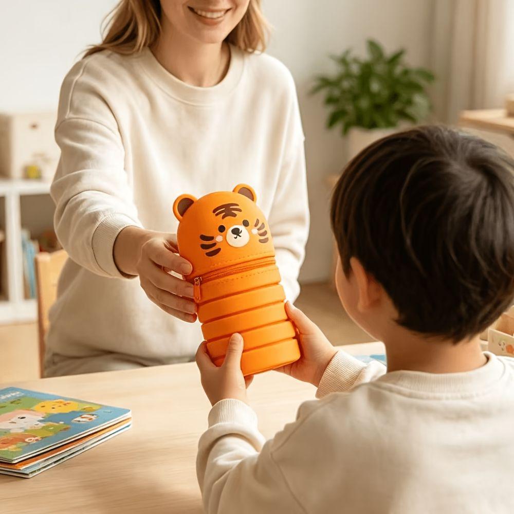 Silicone Material Upright Desk Organizer Upright Design Desk Storage Box For Kids