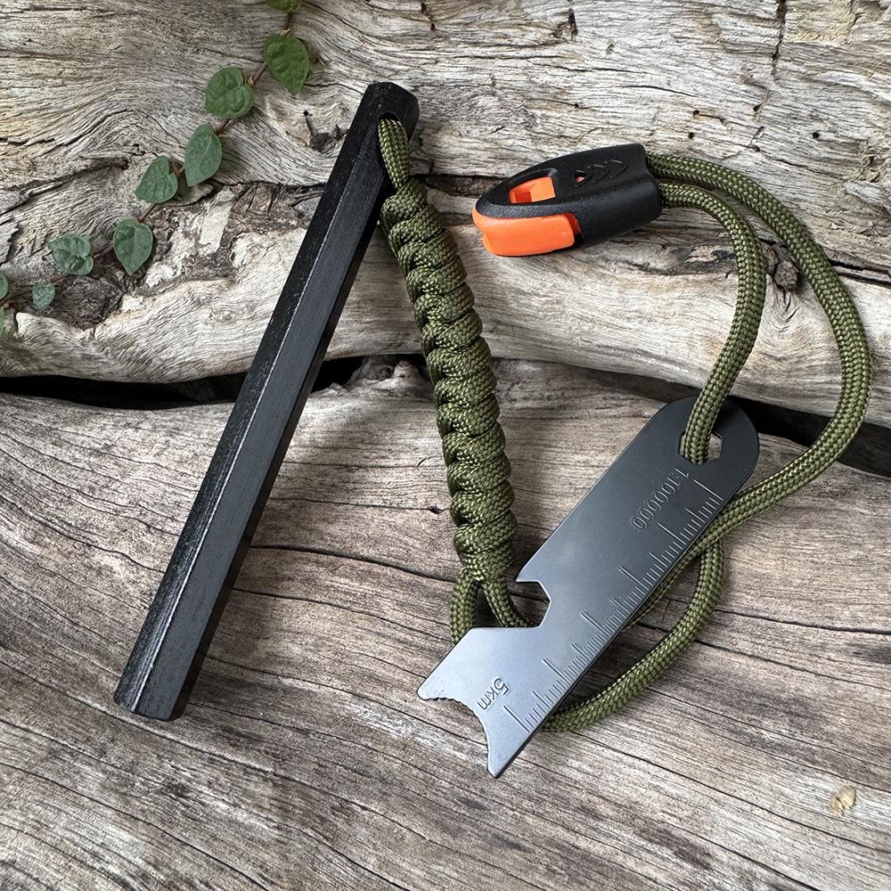 Hexagonal Magnesium Fire Starter Rod with Scraper for Outdoor and Wilderness Survival