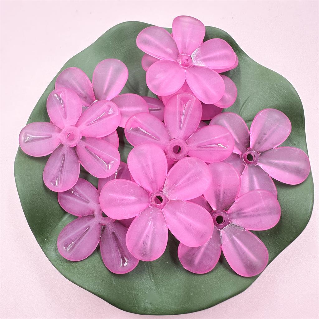 50Pcs Receptacle Frosted Semi Transparent 28.5mm DIY Making Handmade Material 5 Petals Flower DIY Earring Hair Jewelry Accessories