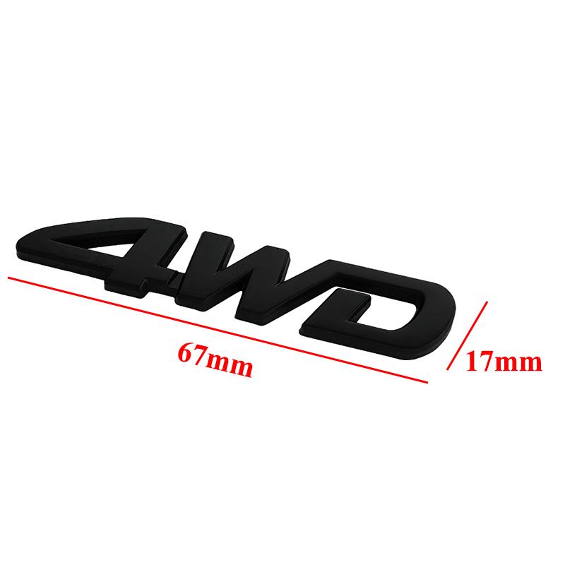 3D Metal Chrome Black Numbers Letters Logo 4wd Emblem Car Fender Badge Trunk Decal 4WD Sticker Accessories