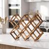 Étagère Vintage en Bois Porte-Bouteille Sans Installation Pliable pour Collectionneurs