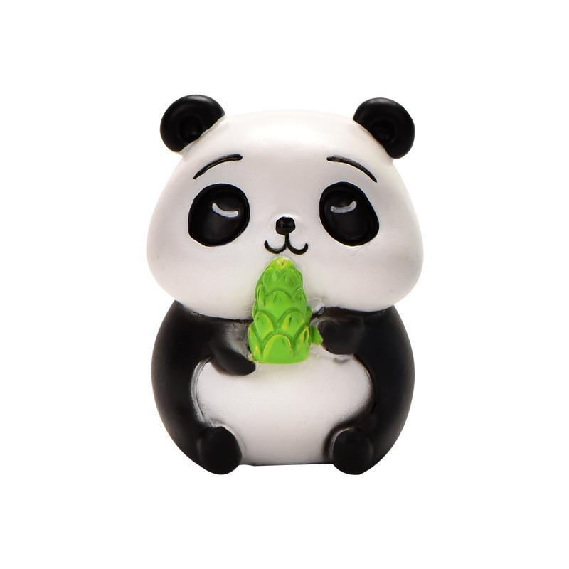 Adorable Resin Panda Figurines For Diy Miniature Garden Decor Cute Cartoon Style