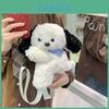 Mochila de Pelúcia Desenho de Cachorro Para Meninas Com Material de Nylon Durável e Bolso Interno Para Uso Diário