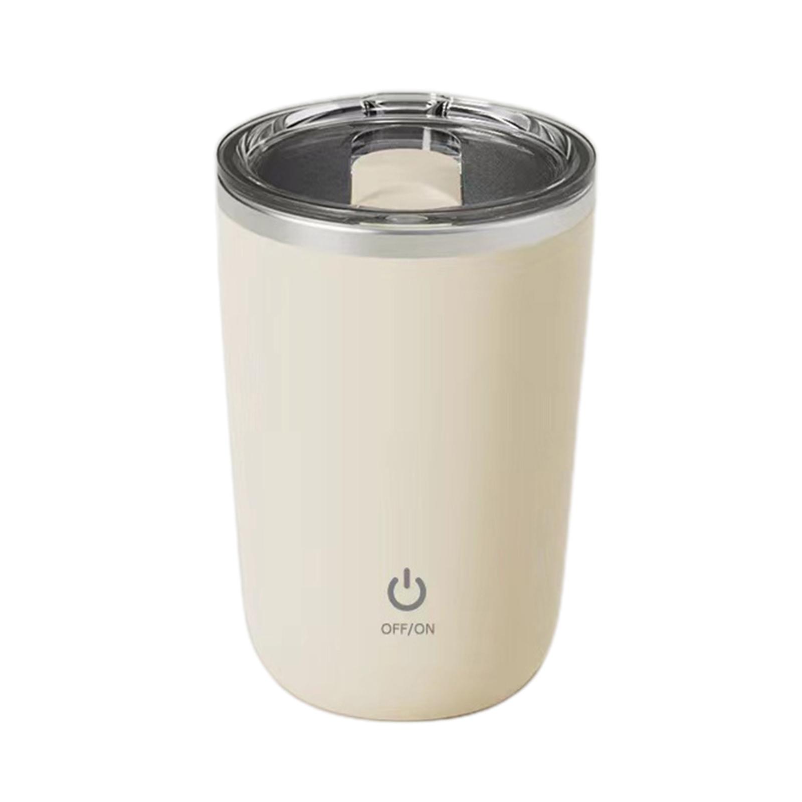 

Stainless Steel Blender Cup Electric Coffee Mixing Cups Magnetic Milk Cup Full Body Waterproof Silent Stirring Mug Cup бежевый