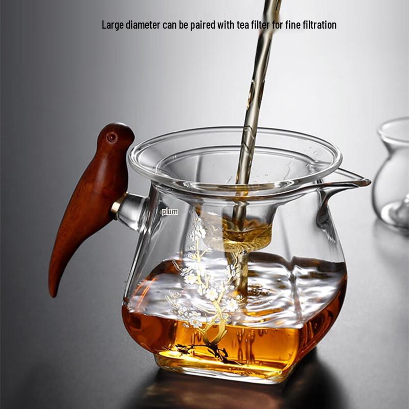 Shangqi Borosilicate Glass Tea Sharing Pitcher with Wooden Handle