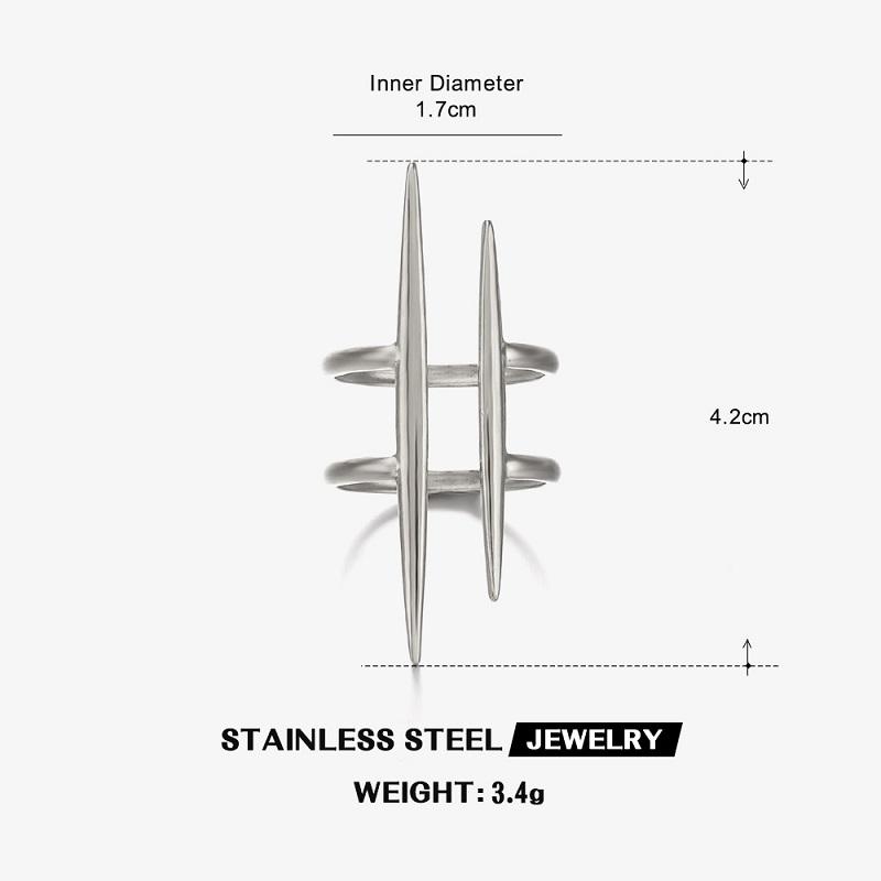 Stainless Steel Metal Ball Line Open Ring for Women Couple Punk Gold Color Adjustable Finger Ring Waterproof Jewelry Gifts