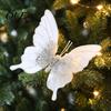 Three Dimensional Butterfly Tree Ornaments Velvet Christmas Ornaments, Artificial Glitter Sequins Xmas Decorative Butterflies for Trees Decoration