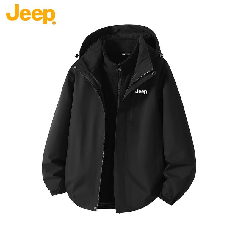 JEEP Unisex 3-in-1 Outdoor Windproof Water-Repellent Jacket