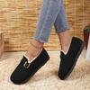 Large size autumn and winter lazy loafer cotton shoes women's plush lining non-slip and versatile outer wear warm snow boots