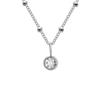 Stainless Steel Vacuum-Plated Birthstone Rhinestone Necklace for Women - Fashionable European & American Style