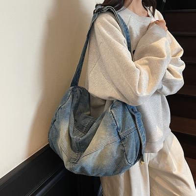 Denim Umhängetasche Damen Retro Schultertasche Große Kapazität Reisetasche