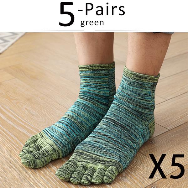 5 Pairs Cotton Happy Socks With Toes Colorful Young, Casual, Fashion Soft Elastic Five Finger Socks Street Fashion Sokken