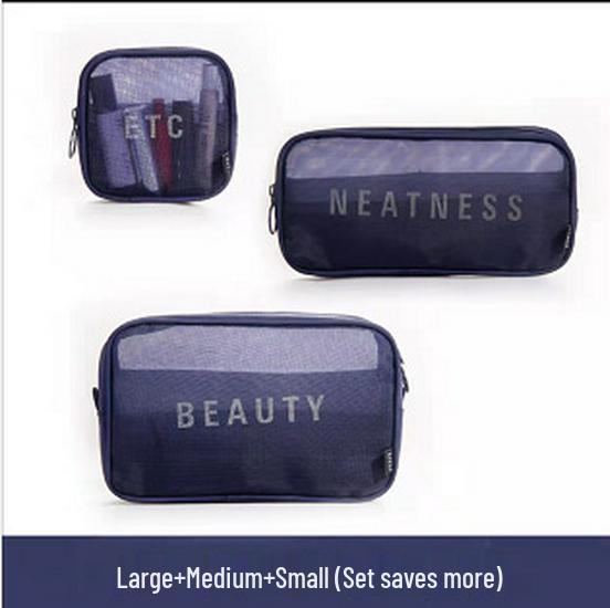 Travel Cosmetic Storage Bag: Cross-border Mesh Wash & Makeup Bag