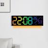 LED RGB Color-Changing Wall Clock with Multi-functional Alarm and Large Display Model 6677R