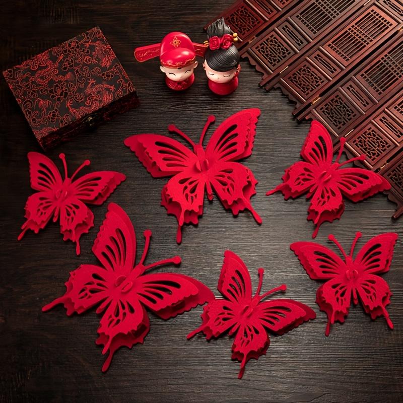 6/10pcs Romantic Wedding Items Wedding Room Background Wall Decorations In The Bride'S Bedroom Arrangement Newlywed Butterfly Three-Dimensional