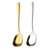 Yousheng Stainless Steel Square Head Soup Spoon Flat Bottom Anti-Spill Soup Ladle Thickened Ergonomic Handle Serving Utensil for Pasta Salad