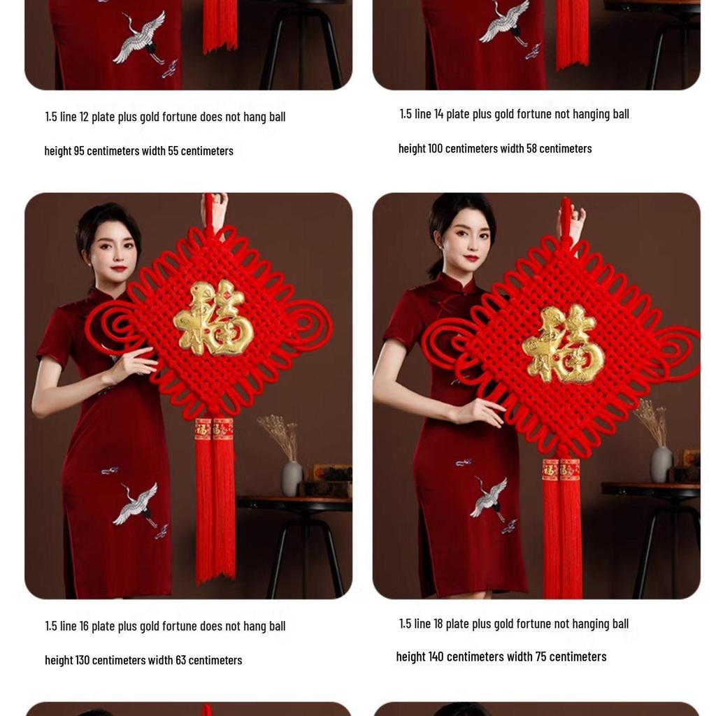 Large Chinese Knot Fu Character Pendant - New Year & Housewarming Wall Decoration