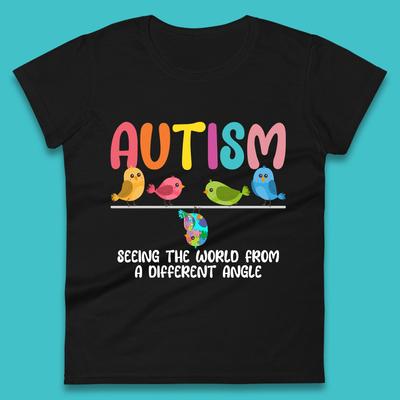 Autism Seeing The World From A Different Angel Autism Awareness Support Autism Acceptance Womens Tee T Shirt Mens Tops Unisex Top
