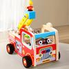 Wooden Children's Early Education LED Sound Switch Busy Board Fire Truck Disassembly Screw Nut Educational Toy