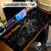 Astronaut Space Theme Personalized Mouse Pad Custom Name Text Non Slip Desk Pad For Laptop Office Desktop
