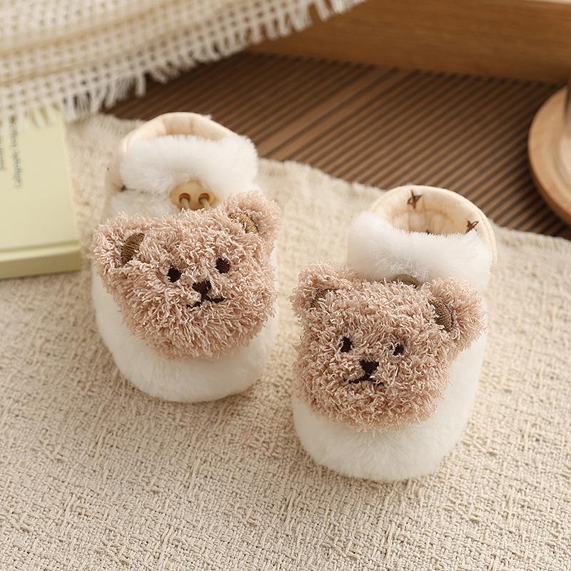 Winter Baby Booties: Soft Sole, Plush-Lined, Non-Slip, Imitation Rabbit Fur, Cute Cartoon for 0-1 Year Olds