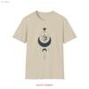 Celestial Moon Phases T Shirt Softstyle for Astrology Lovers Vintage Washed Unisex Versatile Streetwear Comfortable Slightly