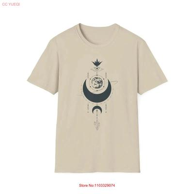 Celestial Moon Phases T Shirt Softstyle for Astrology Lovers Vintage Washed Unisex Versatile Streetwear Comfortable Slightly