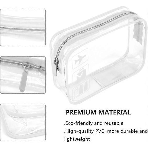 Transparent Toiletry Bag for Travel - Quart Size Approved for Liquids in Carry-On Luggage at the Airport Transparent Toiletry Bag (White)