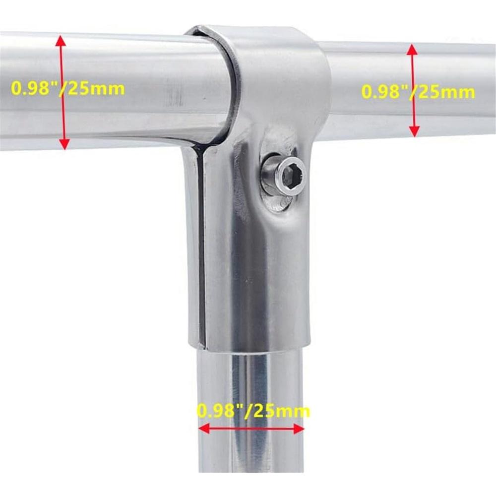 6 Sets Of T Clamps,Stainless Steel, Silver, Pipe Clamps, 1" OD, 25MM